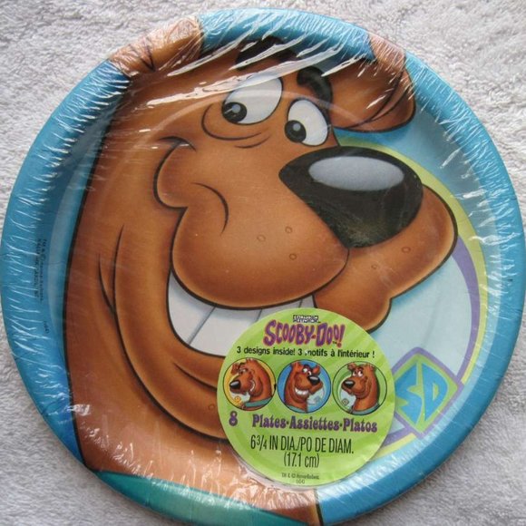 8 Scooby -Doo! 6 3/4" 3 Designs Paper Plates Birthday Party Express Hallmark Dog - Picture 3 of 9